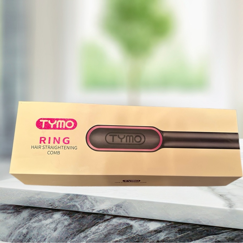 TYMO Hair Straightening Comb- Black and Pink